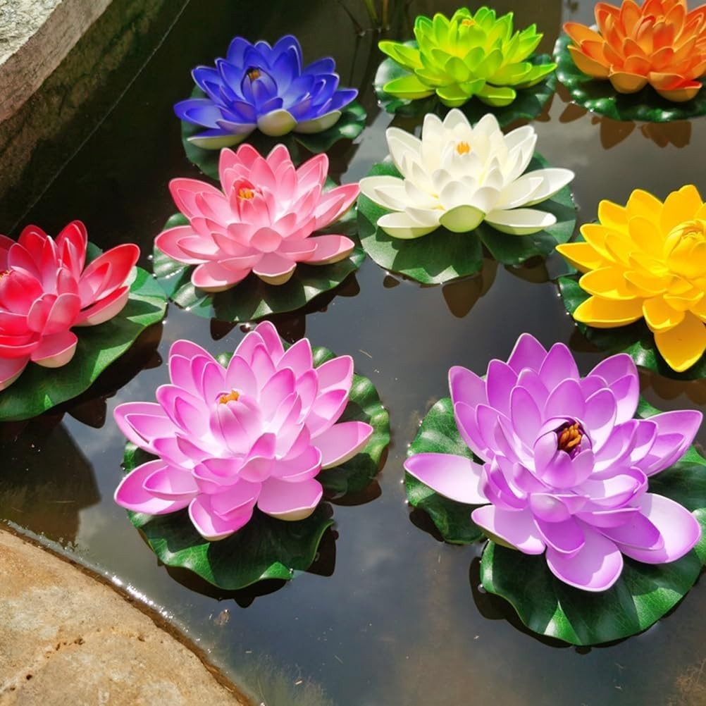 Artificial Foam Floating Lotus Pads – 14 Piece Set for Beautiful Water Features