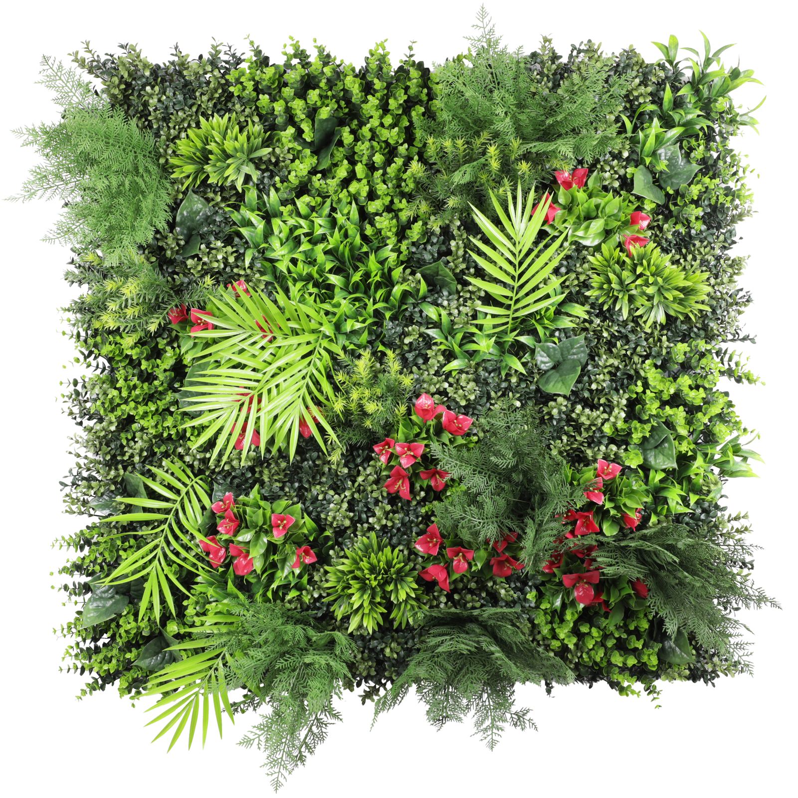 40 x 40″ Artificial Plants Mats 3D Mixed Greenery Bushes Wall Hedge Decor Panel