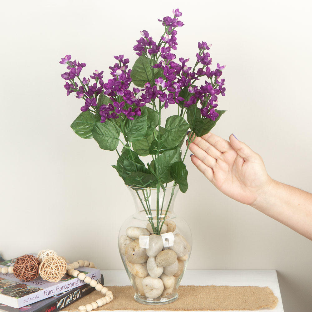 Set of 2 Purple Artificial Lilac Decorative 21″ Floral Bushes