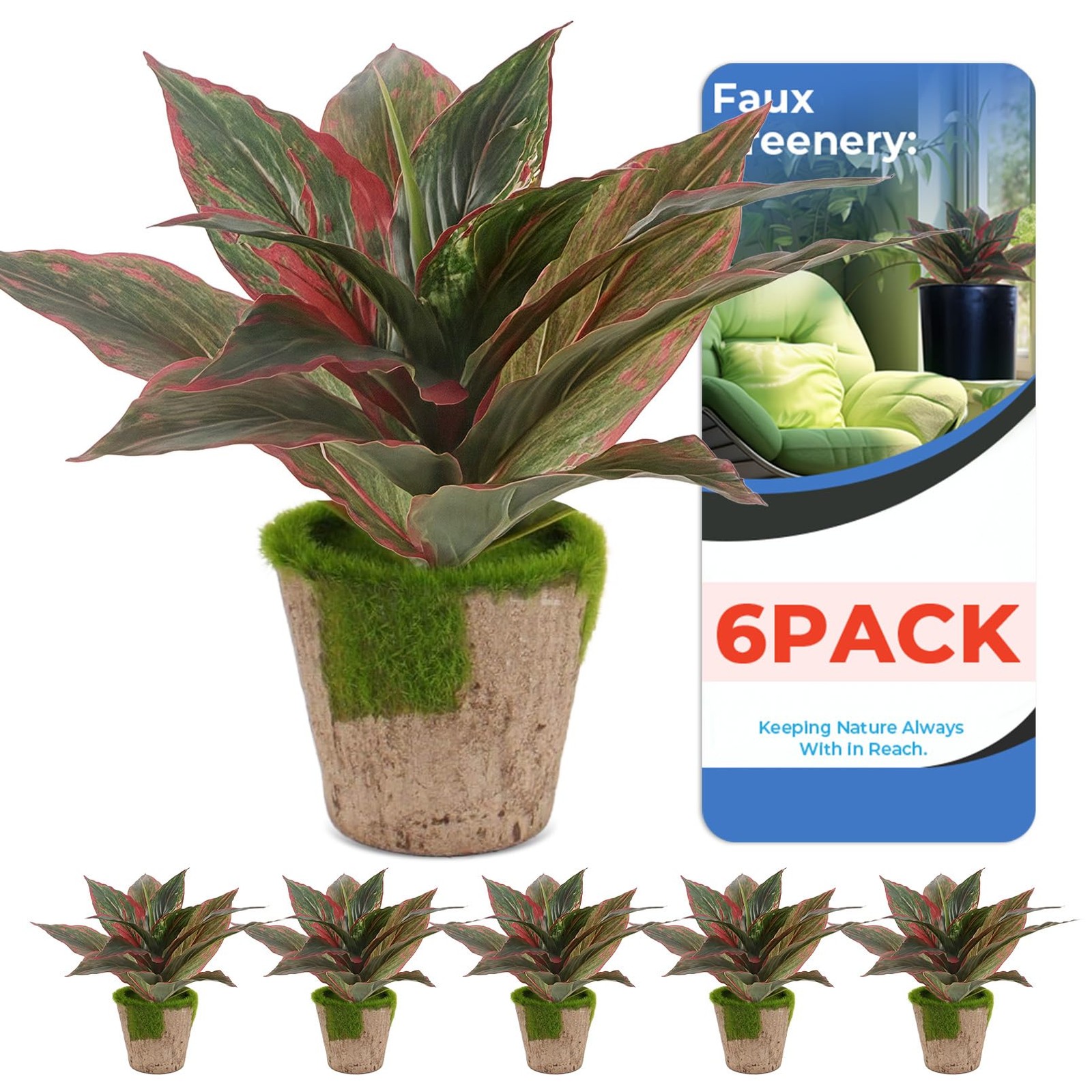 6 Pack Artificial Agave Plants Outdoor & Indoor, 11 Inches Faux Agave Plants,…