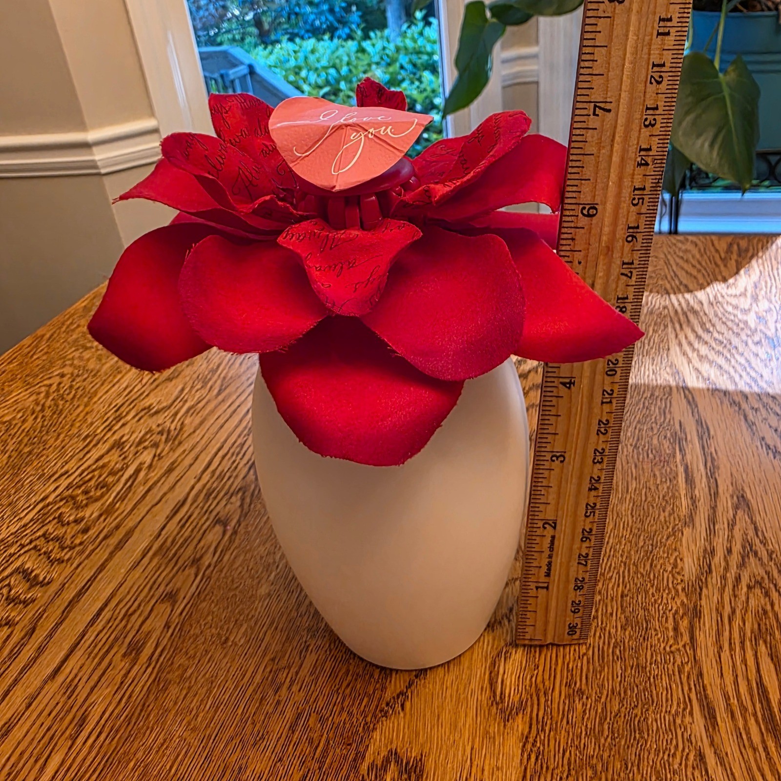 Retro Hallmark Blooming Expressions Red Rose I Love You Heart Gift 7in Romance