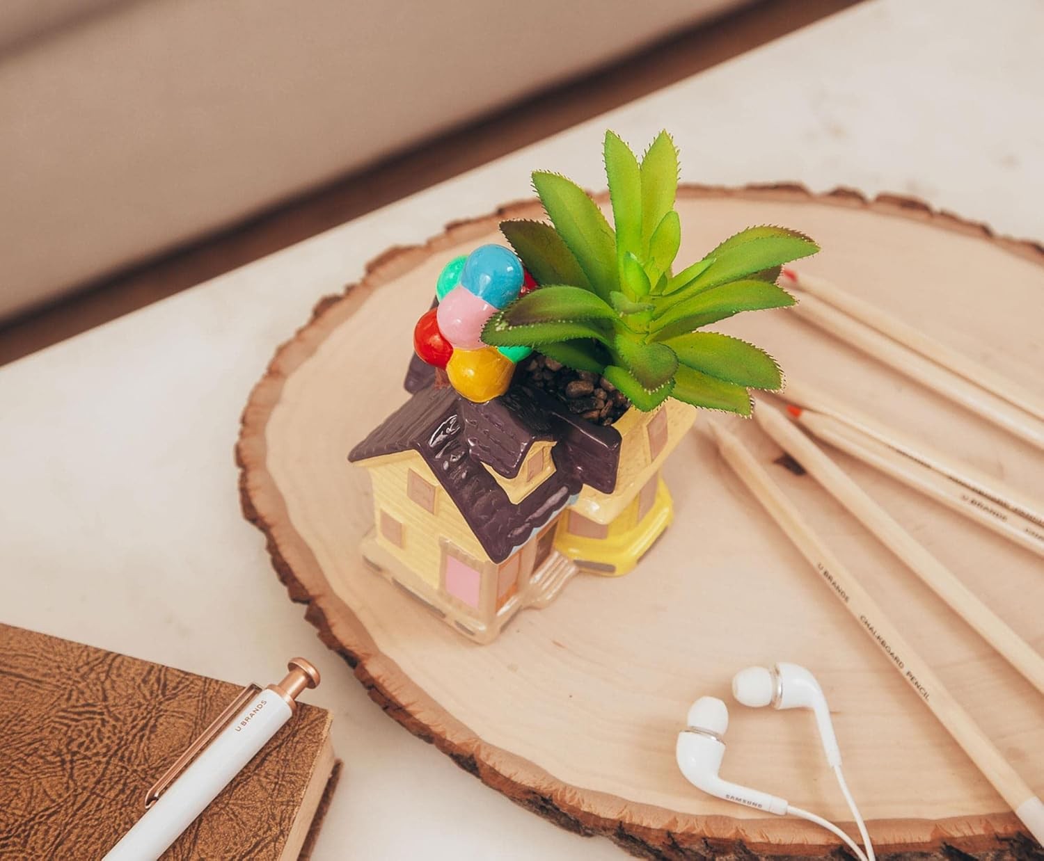 Disney and Pixar Up House 5-Inch Ceramic Mini Planter with Artificial Succulent