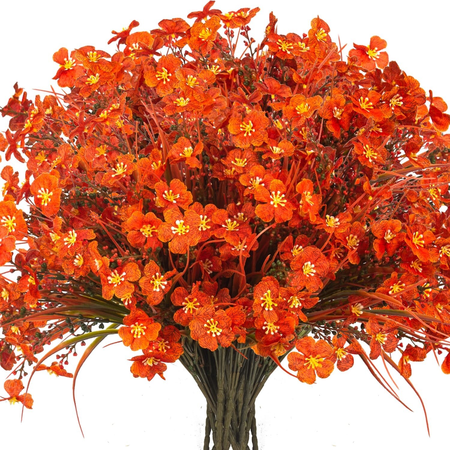 20 Bundles Artificial Fall Flowers Outdoor,No Fade Fake Plastic Flowers,Faux …