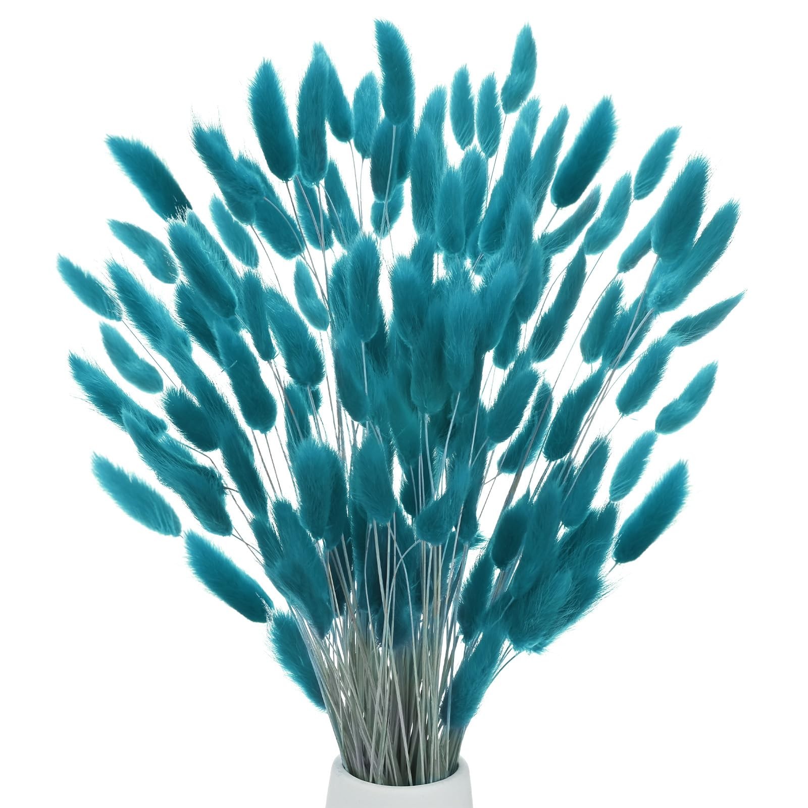 120 PCS Bunny Tails Grass 17 Inch Fluffy Rabbit Tail Dried Flowers Blue Green