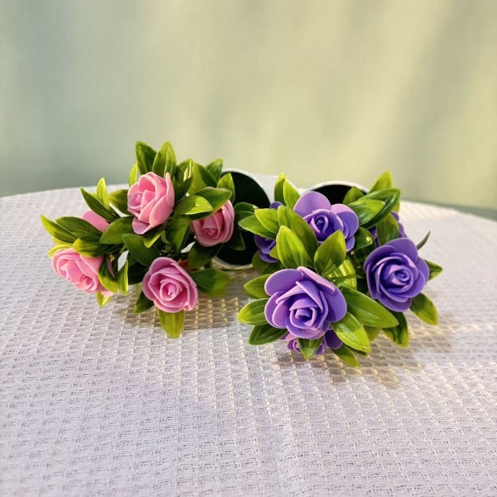 Red Pink Purple Blue White Yellow Foam Roses Potted Plant for Home Decor