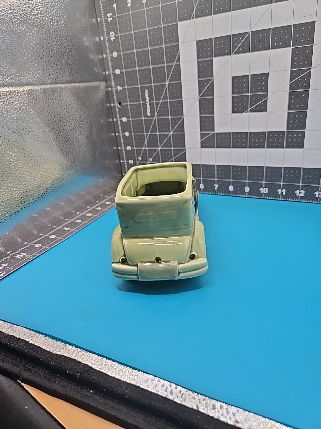 New Old Stock Vintage 1985 Inarco Japan Ceramic Classic Green 1930 Car Planter
