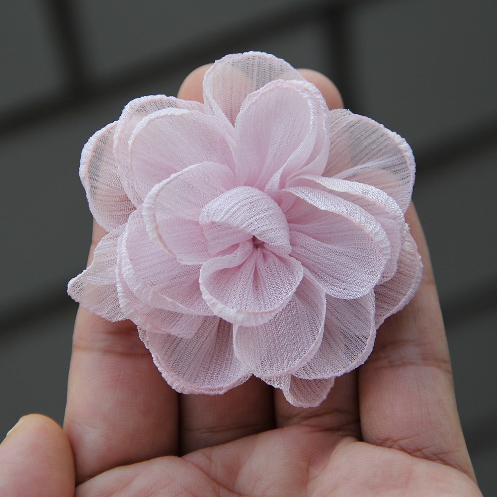 6cm Rose Camellia Chiffon Fabric Flower For Wedding Invitation Artificial Flower