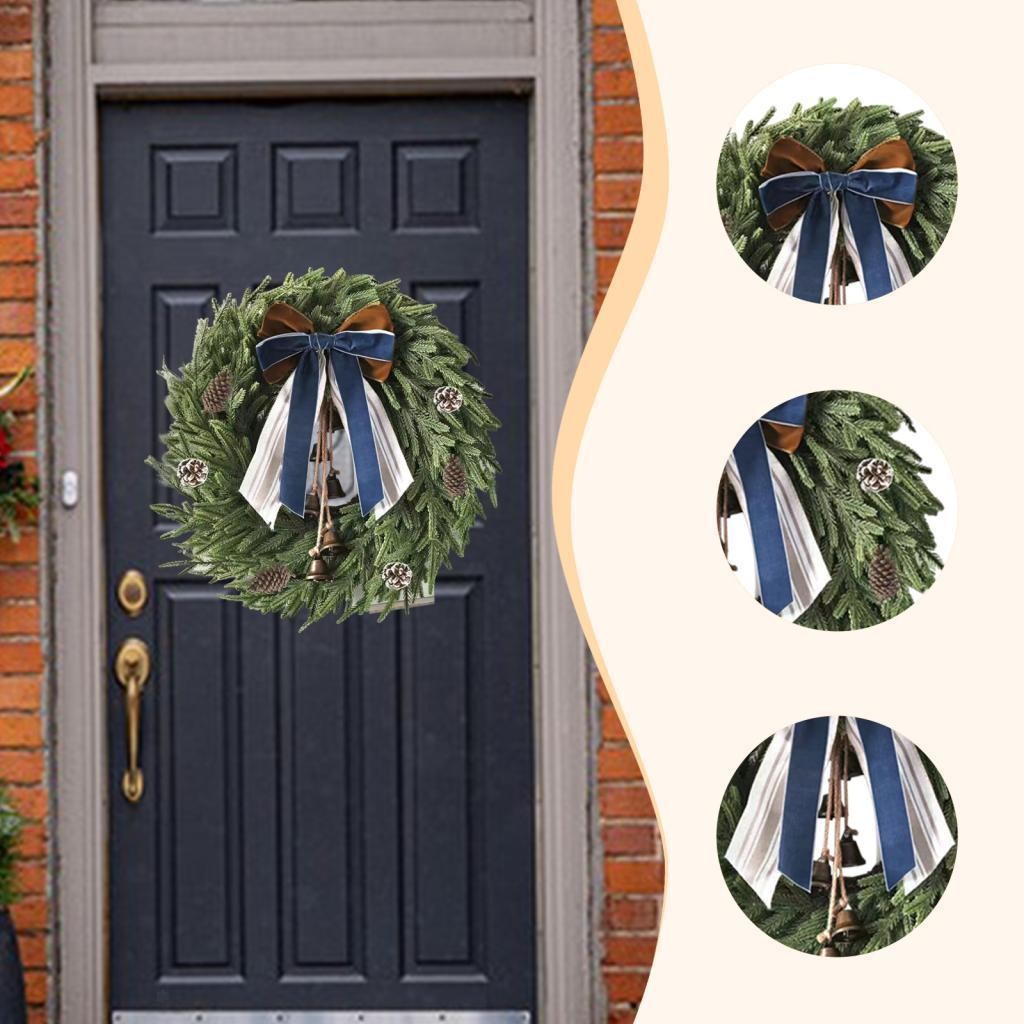 Christmas Wreath Rustic Front Door Wreath for Window Dining Room Living Room