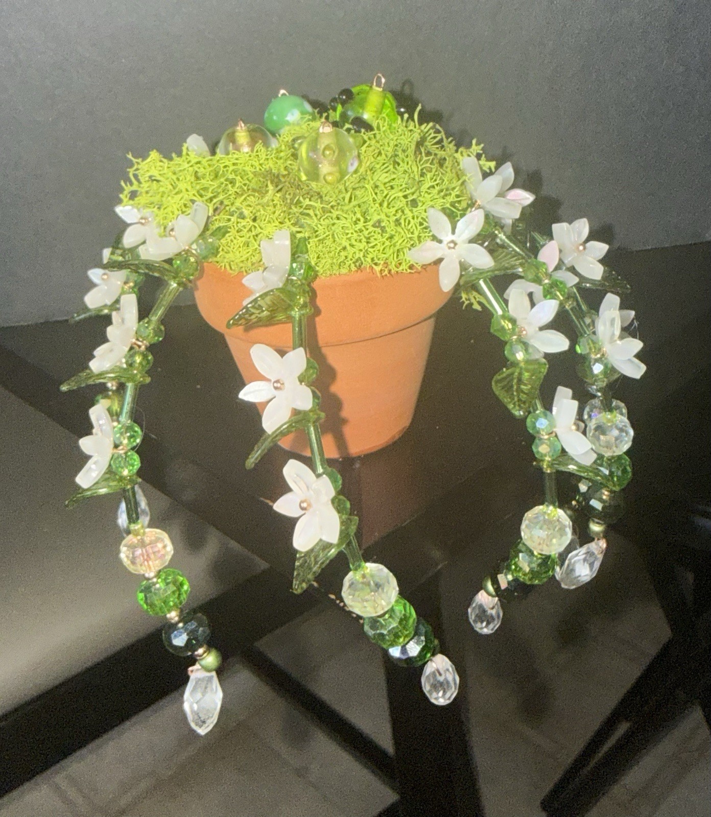 Handmade Miniature Dainty Beaded Indoor Plant W/Magnet – Never Needs Watering!