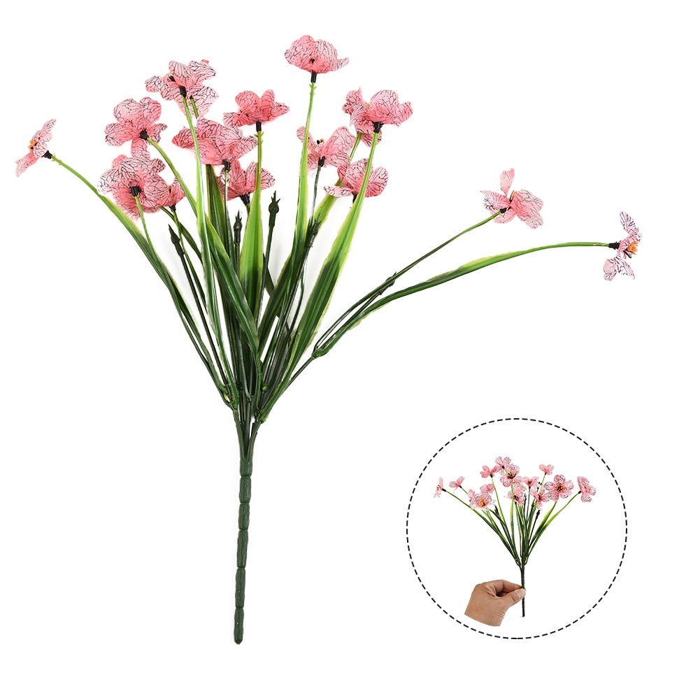 1 Bunch Of Artificial Flowers For Outdoors Five Branches 6 Colors 5 Spring Grass