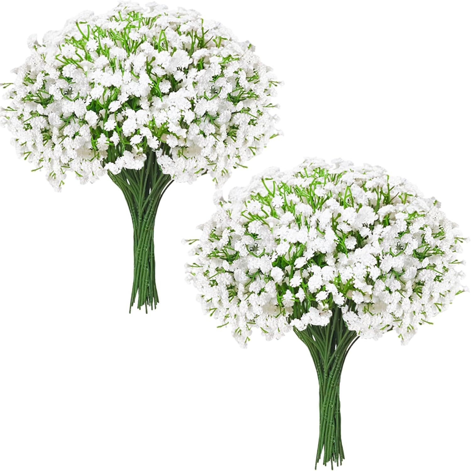 100 Pcs Real Touch Babys Breath Artificial Flowers, White Fake Flowers Baby Brea