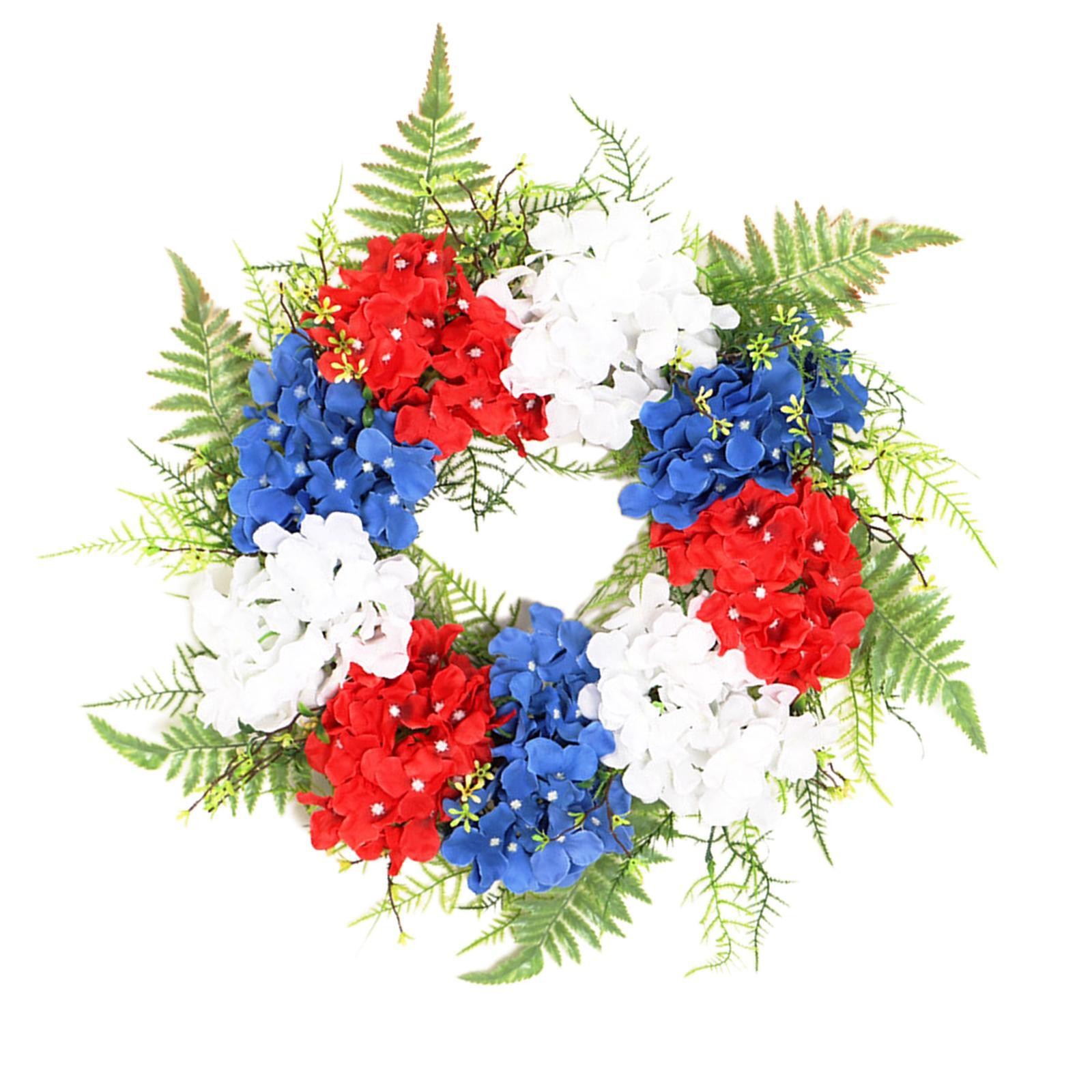 American Wreath Flower Garland Independence Day Wall Front Door Hanging
