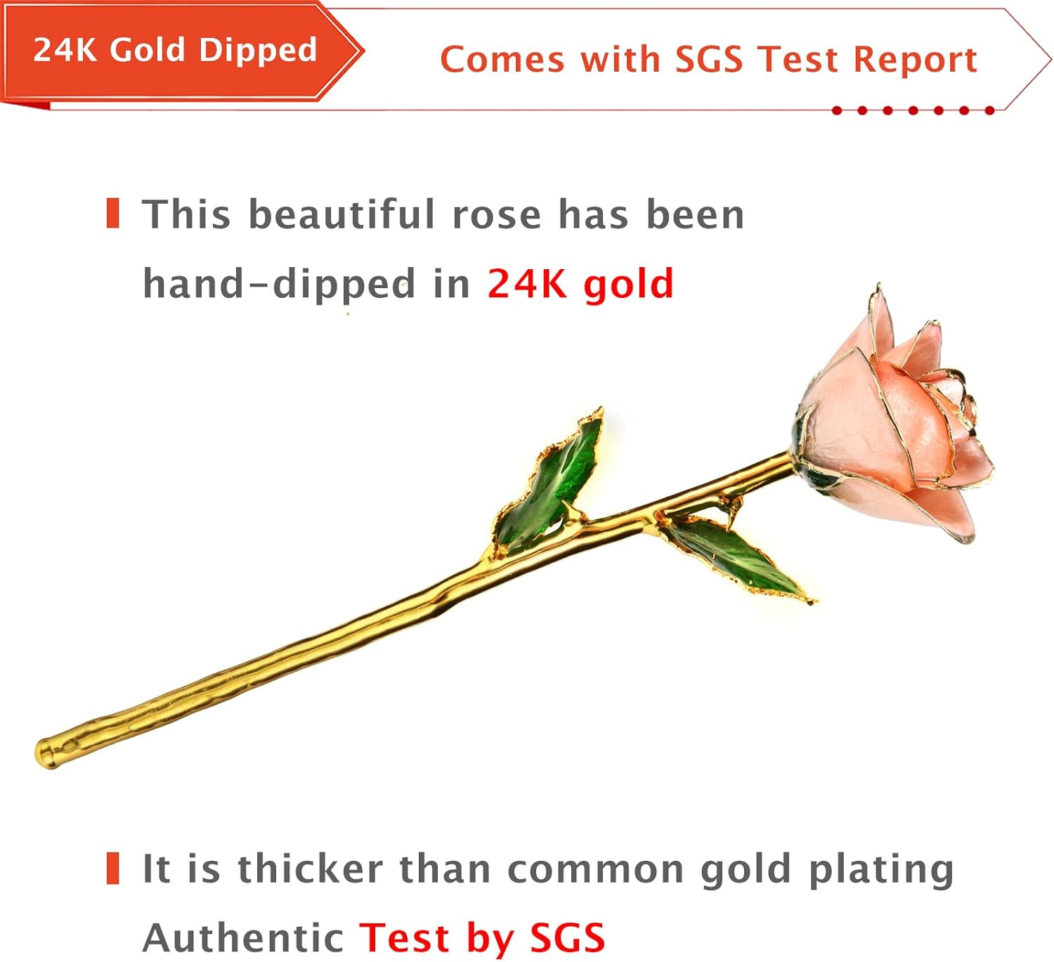 Aliverose Anniversary Rose Gift for Wife,24K Gold Real Rose Gift for Her, Long S