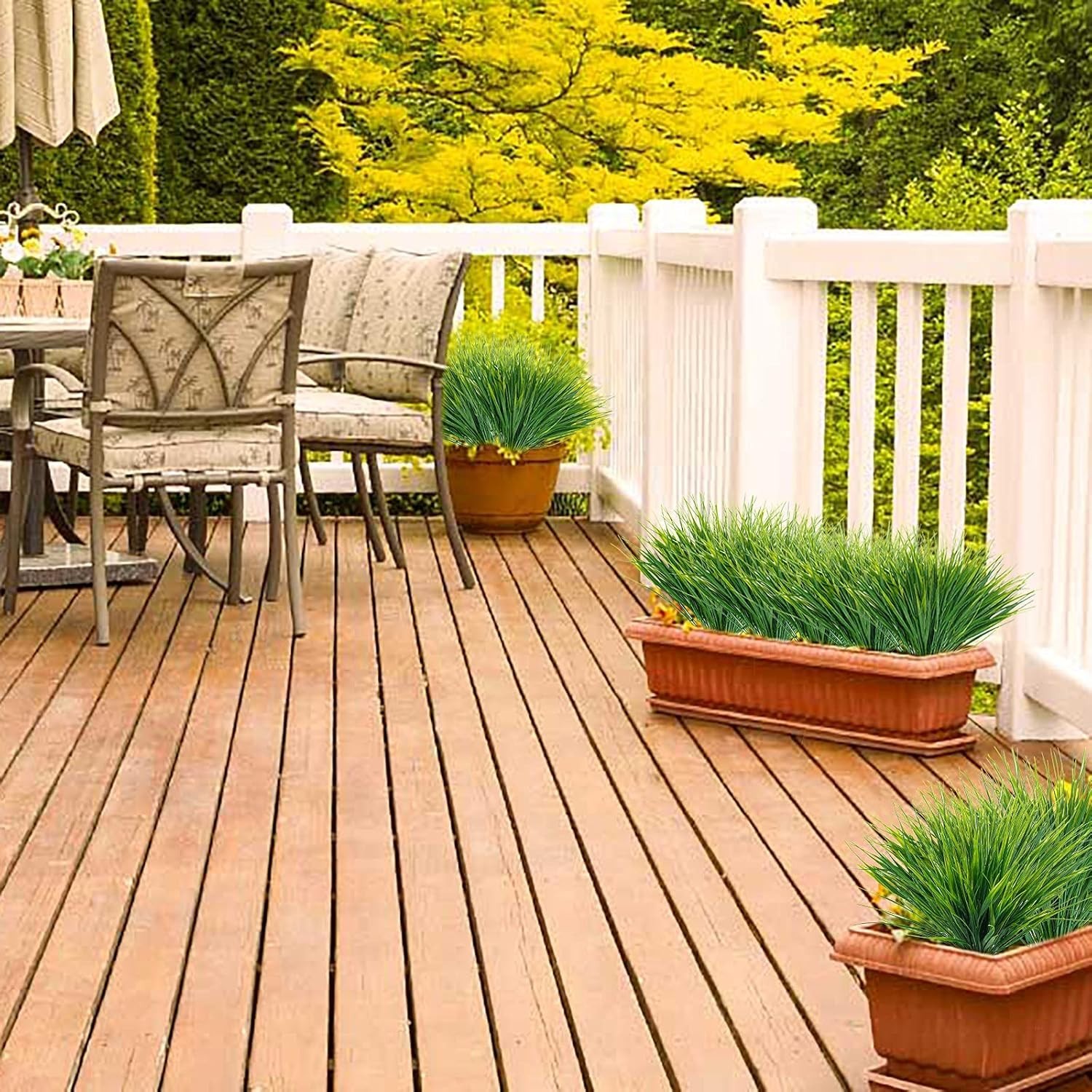 No-Fade Faux Plastic Grass Plants – 12 Bundles for Elegant Indoor & Outdoor Use