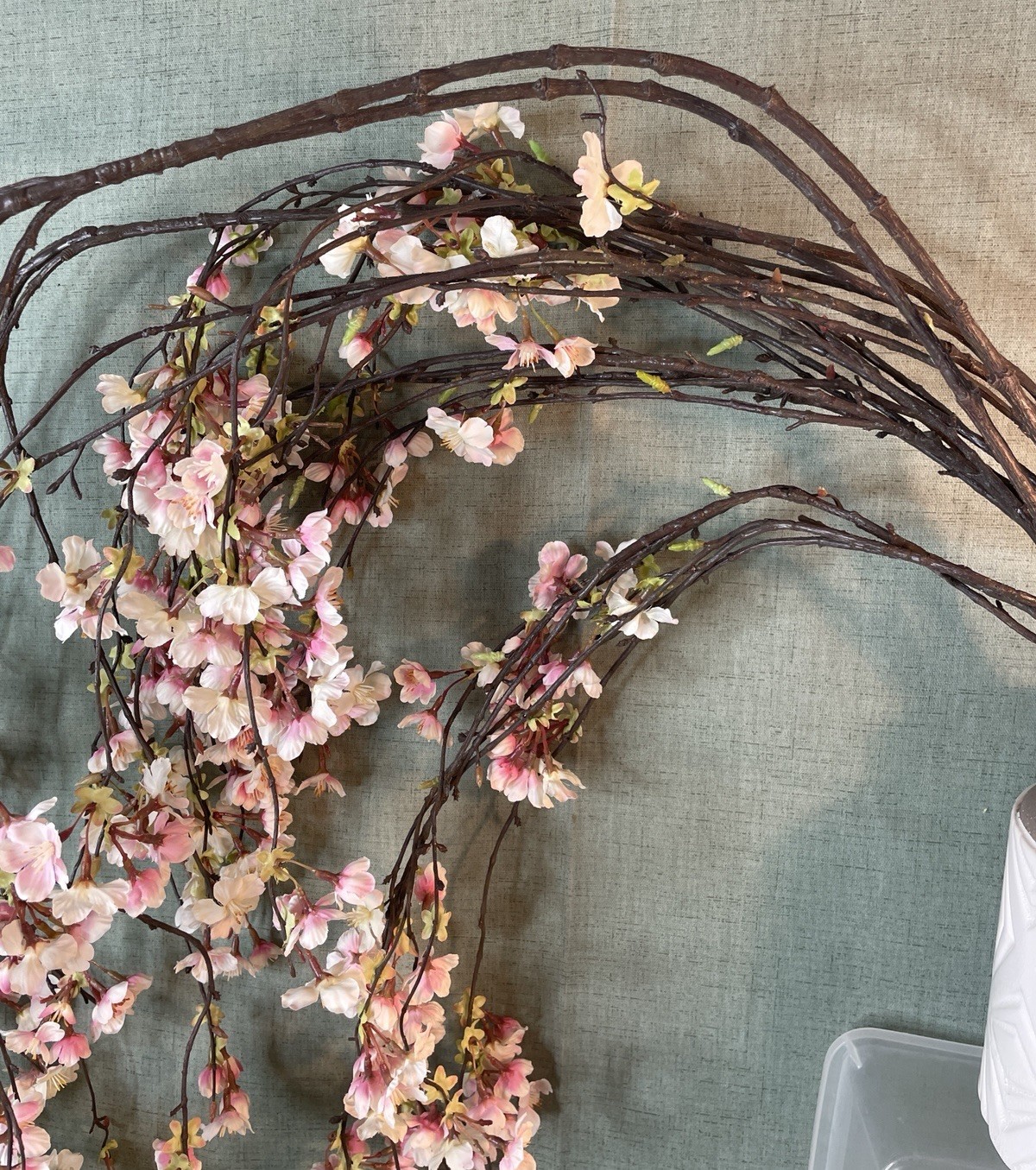 Faux Weeping Cherry Blossom Branch Weeping Pink Artificial Flower – 7 Branches