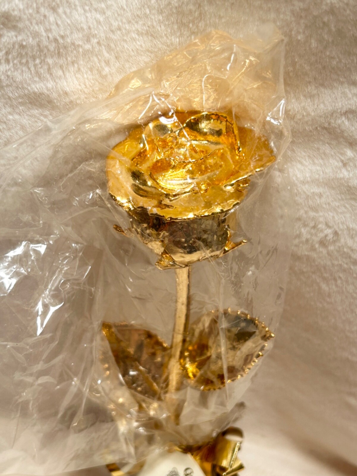 24 Karat Gold Dipped Real Rose Preserved in Real Gold With Original Box