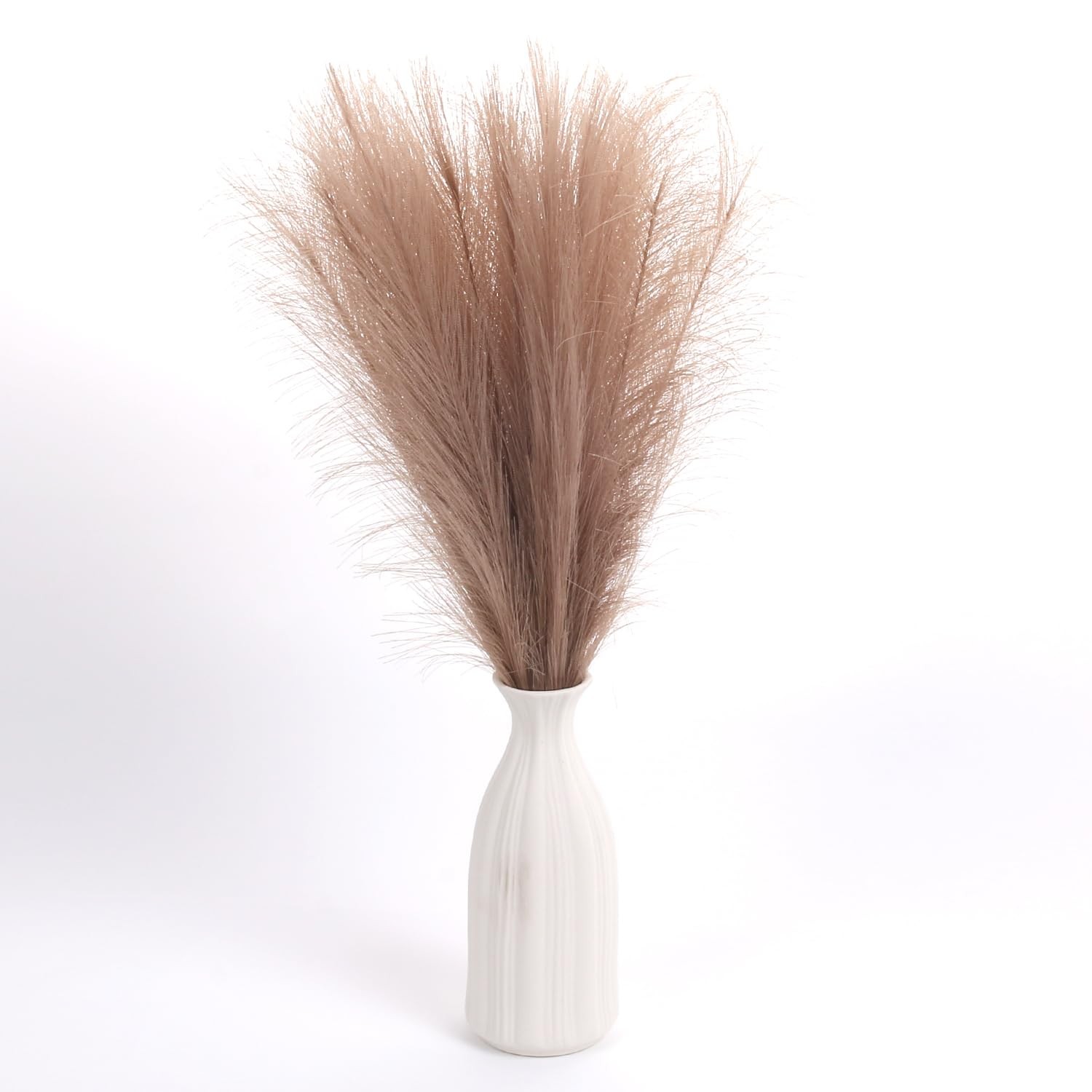 20 Pcs Faux Pampas Grass Decor 21.7 Inch Artificial Brown Reed Vase Filler