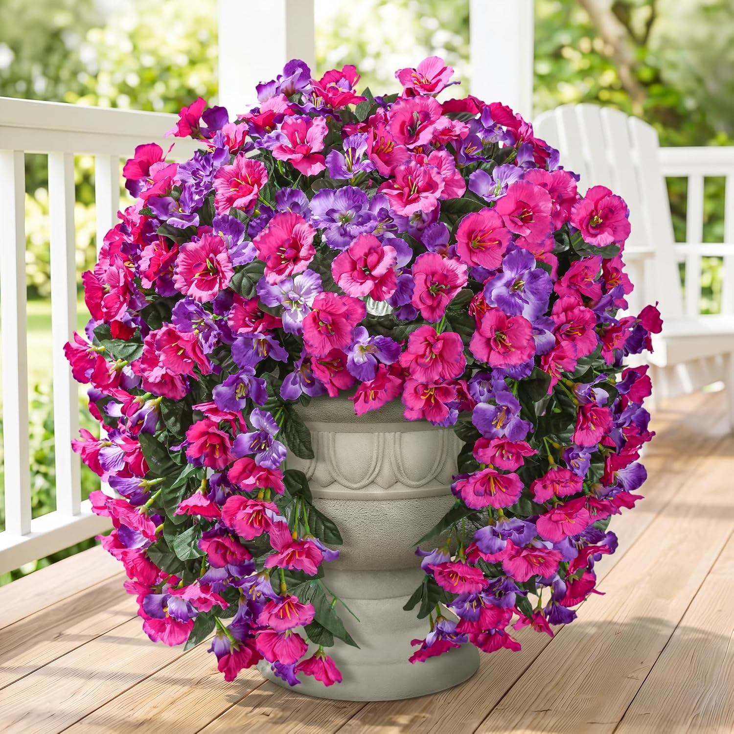 Fake Hibiscus Artificial Hanging Flowers Plants for Outdoors Decoration, 2Pcs Si