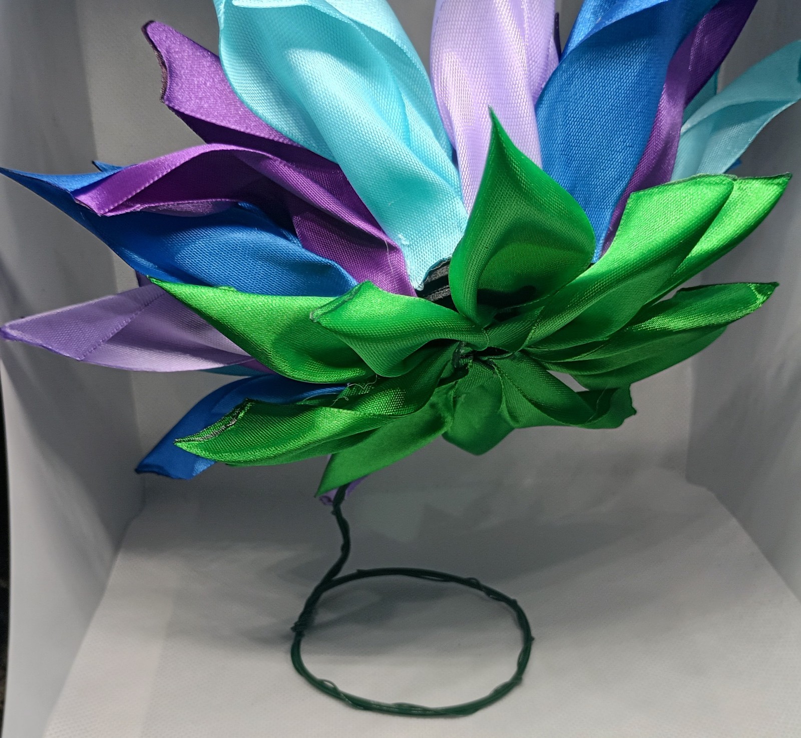 Blue & Purple Eternal Ribbon Flower Artificial Flowers for Decoration
