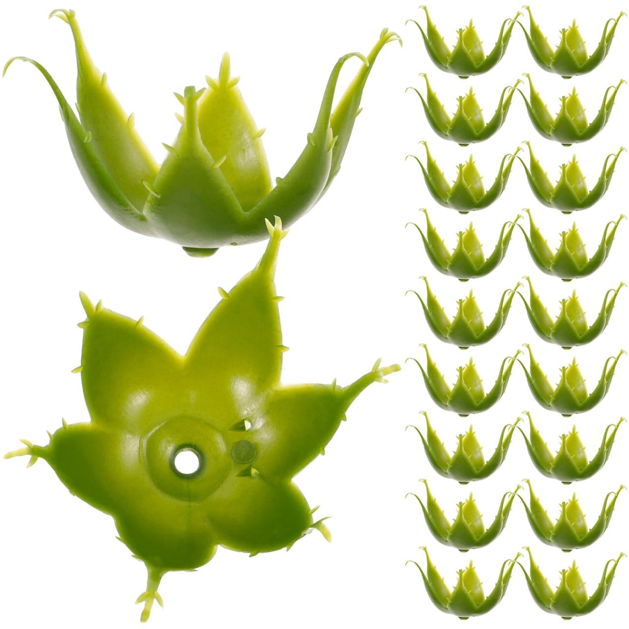 100 PCS Green Plastic Flower Bases 2.17X2.17X1.38 Inches Rose Calyxes Sepals