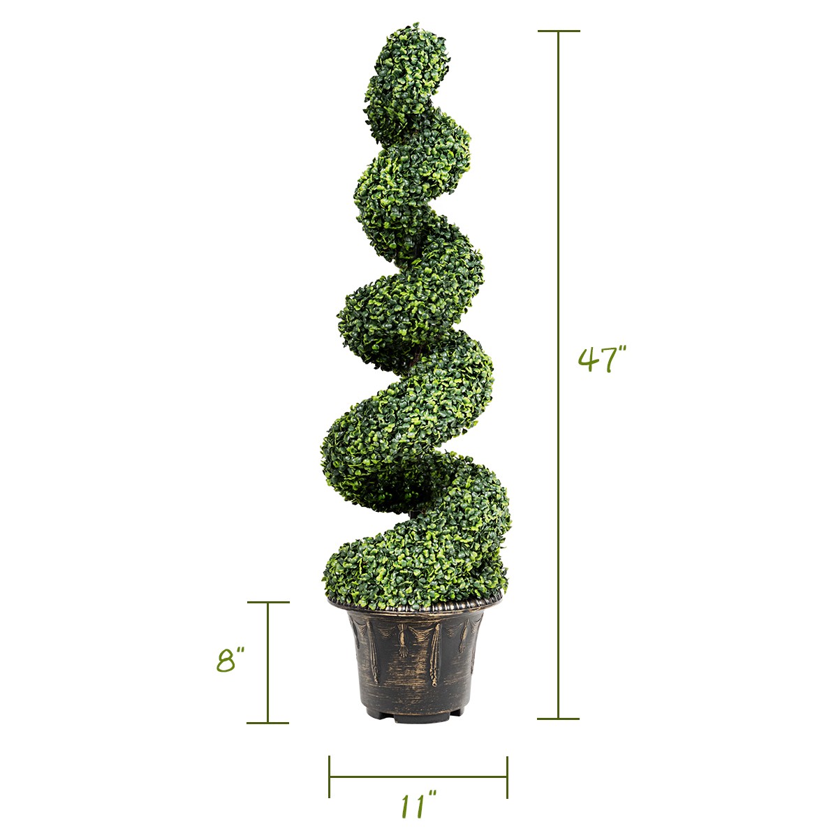 4FT Artificial Boxwood Spiral Tree Faux Tree W/Realistic Leaves Home Decoration
