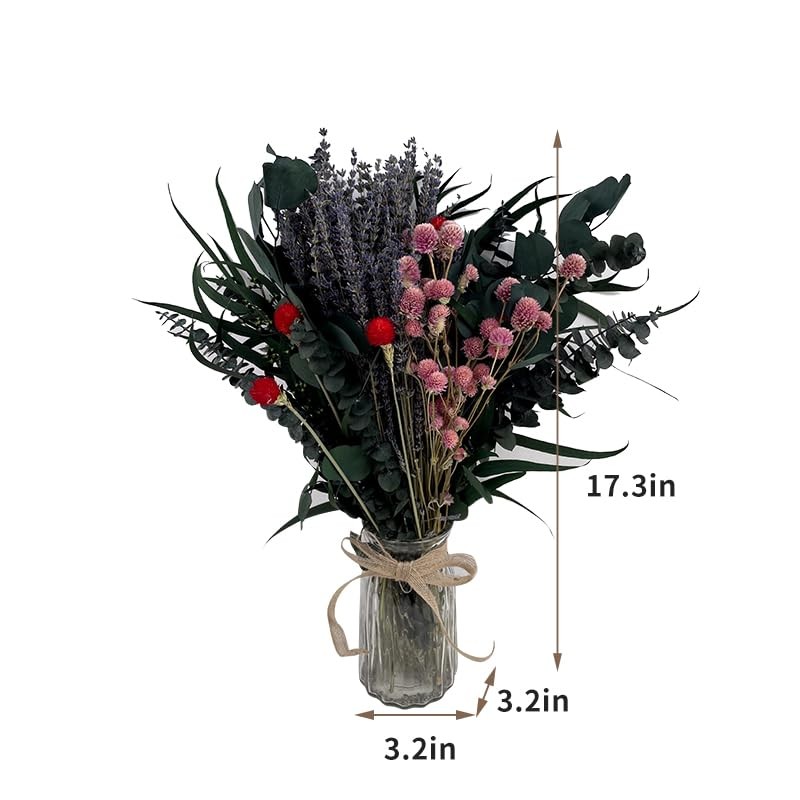 128 PCS Mix Dried Eucalyptus & Lavender Flowers Bundles for Shower, 17” Natu…