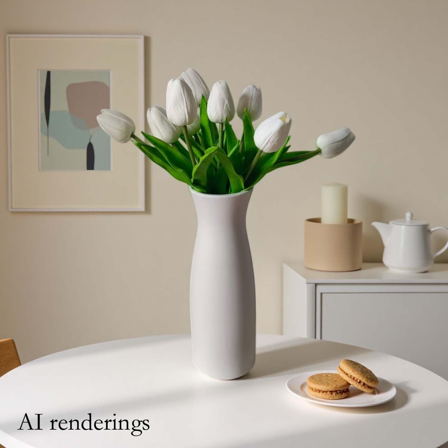 Real Touch Artificial Tulips 10 Mini Fake Flowers for Home Decor & Weddings