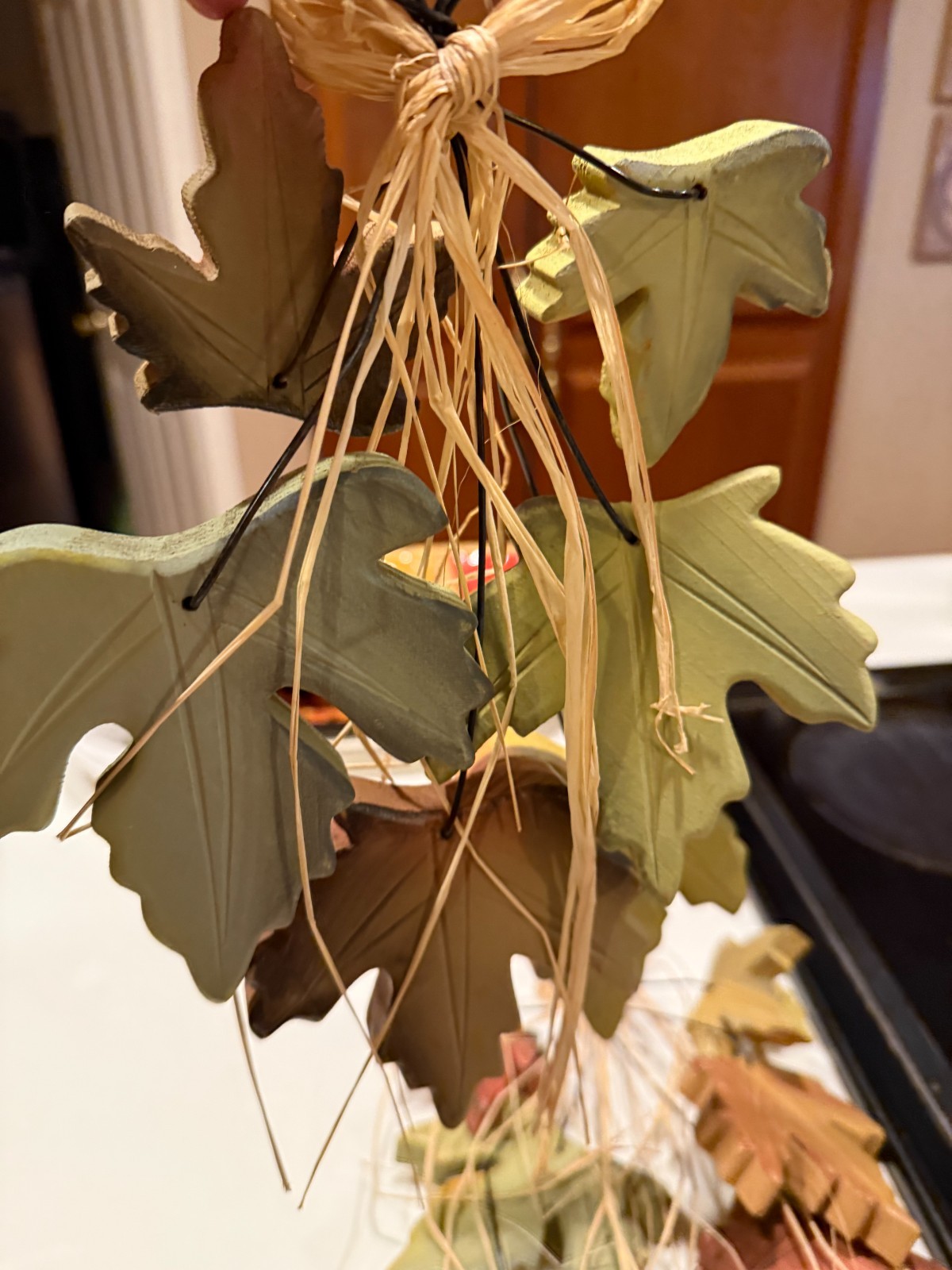 WALL HANGING Artificial Faux MAPLE Leaves on Twisted WIRE 2 SETS
