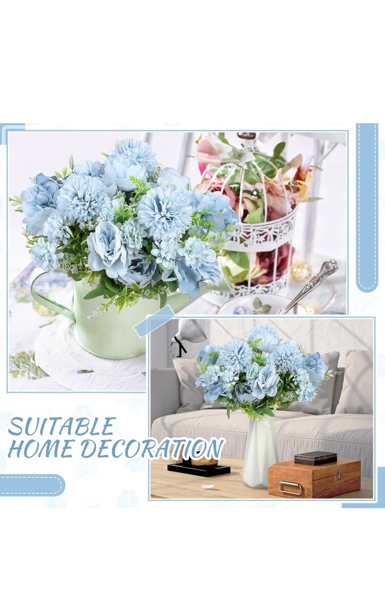 8 Ct Silk Peony Artificial Flowers Wedding Bouquet Party Arrangement Decoration