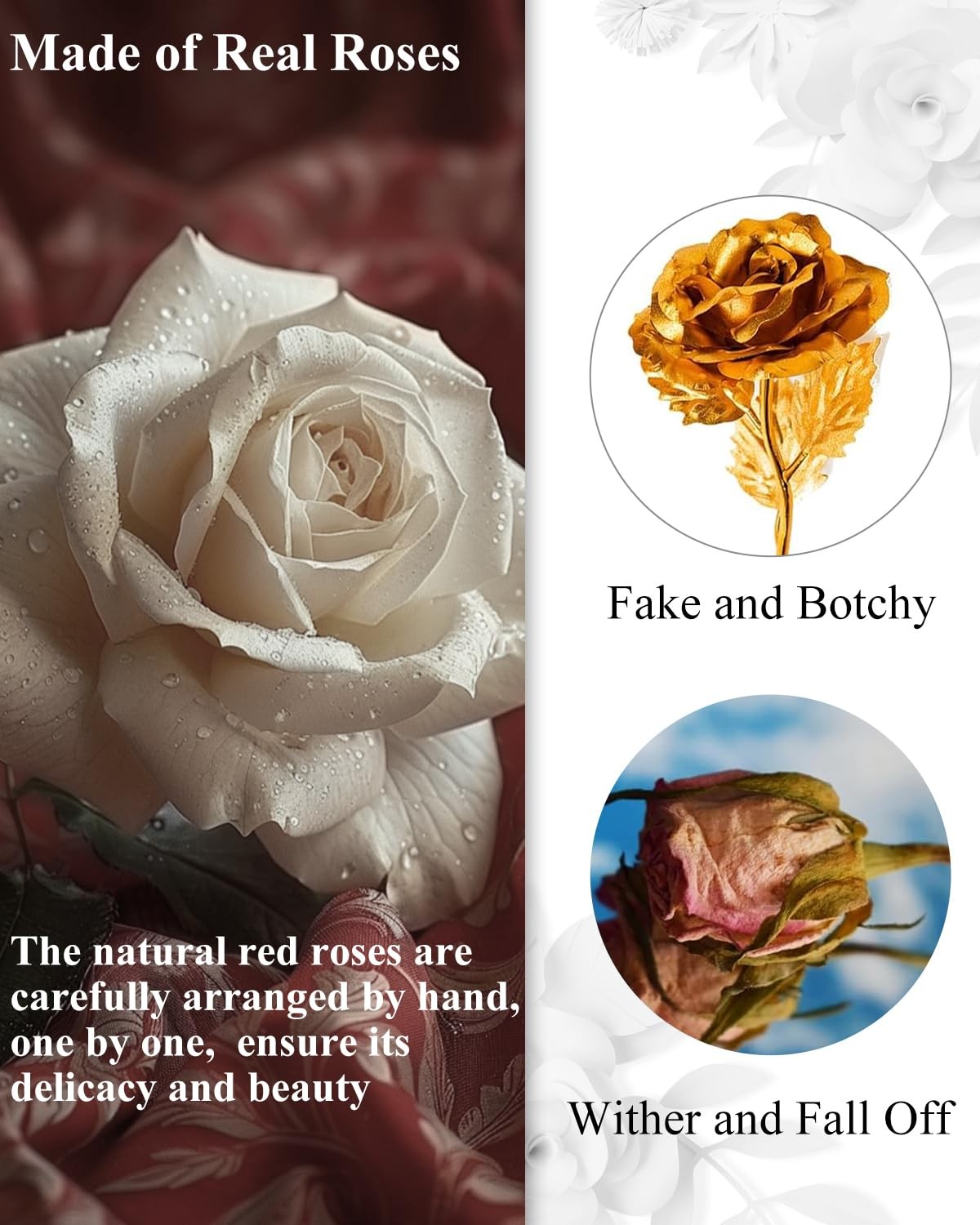 16 Flowers Forever Preserved Roses in Box, Preserved Flowers Womens Birthday …