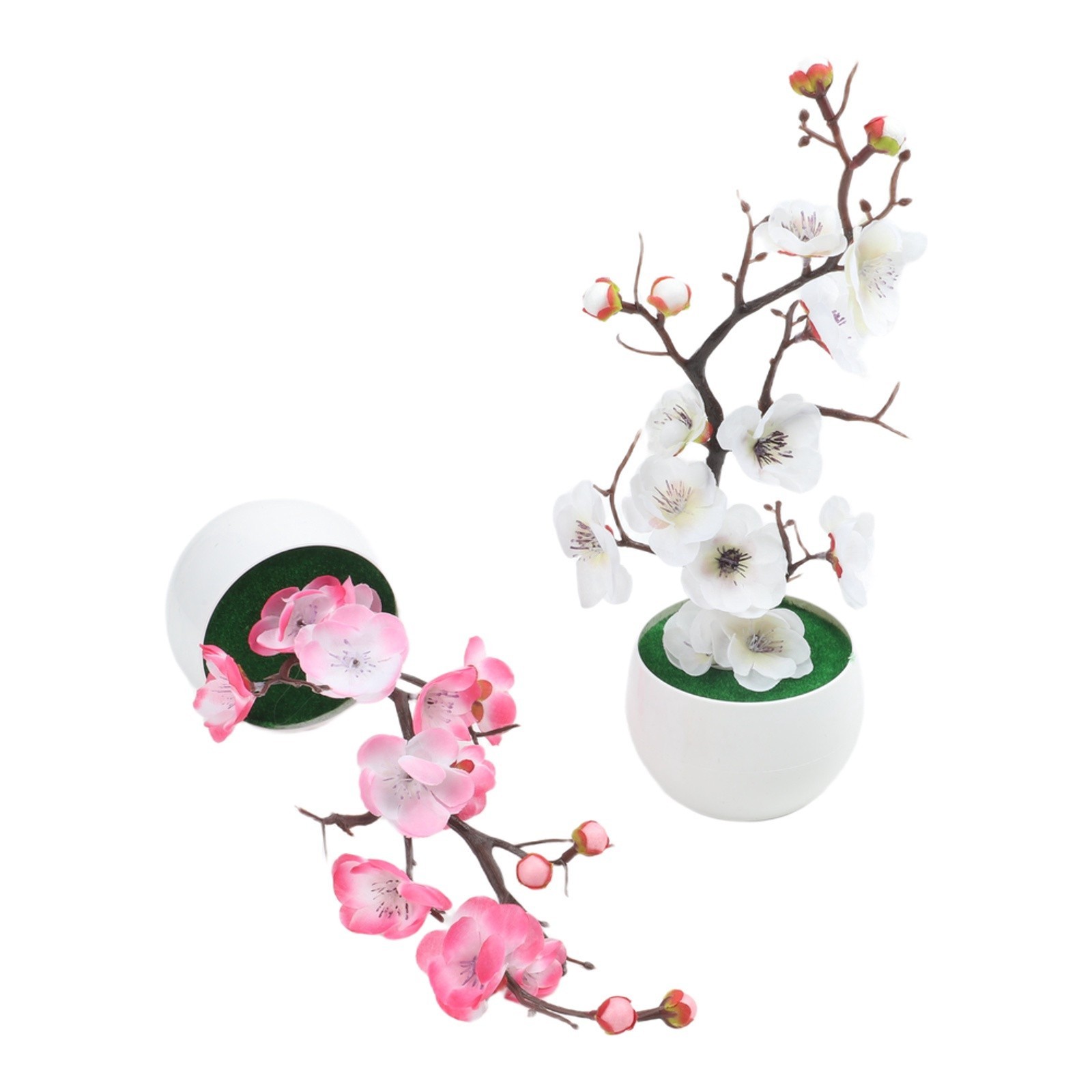 1pc Artificial Wax Plum Blossom Bonsai Branch for Indoor Outdoor Display