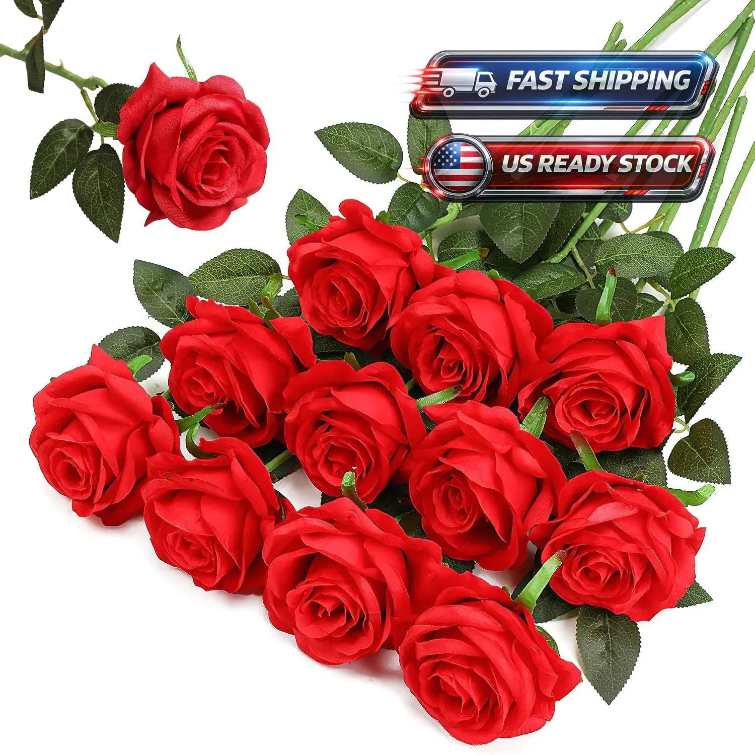 Bouquet Artificial Faux Silk Rose Flowers Wedding Party Events Decoration Xmas