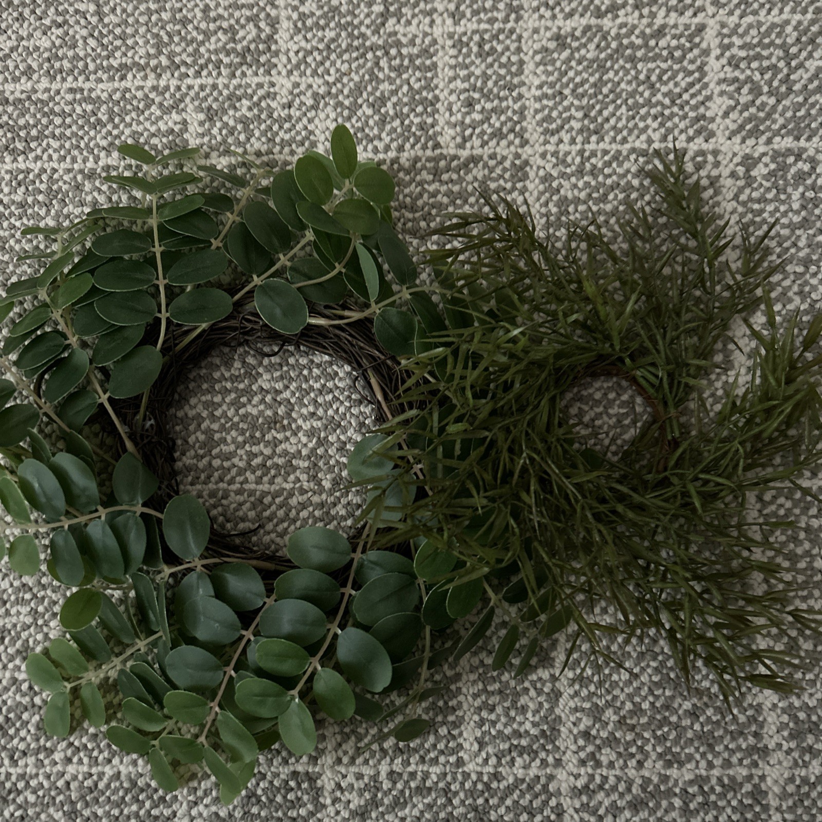 2 Greenery Candle Ring Wreaths