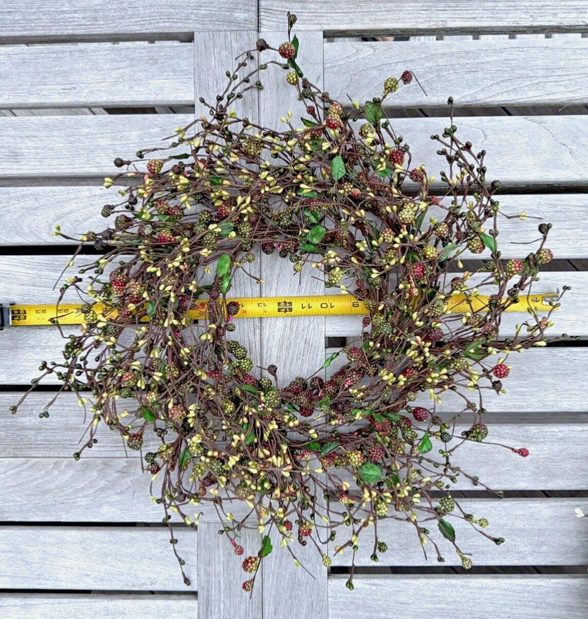Raspberry Twig Wreath 16-21” Berry Fall Door Decoration Wall Decor – NEW