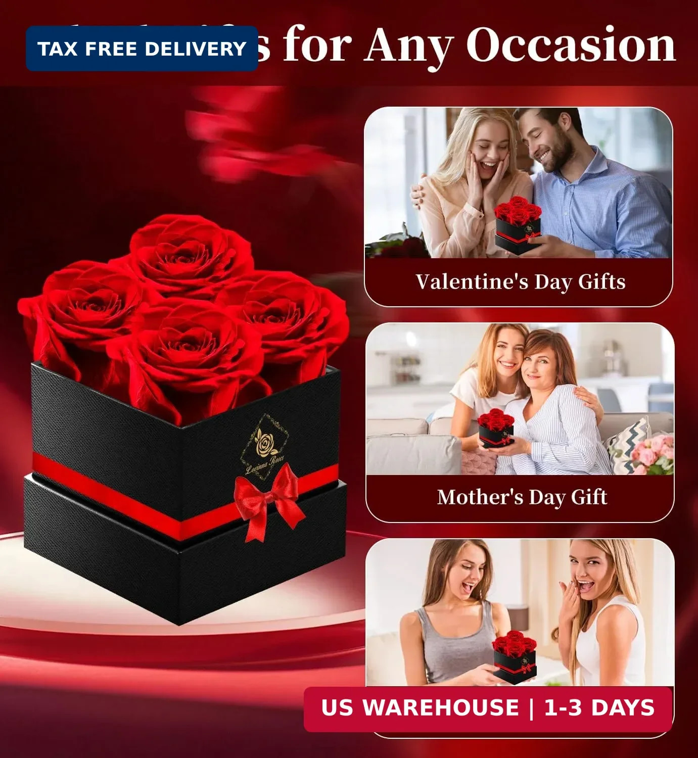 Gifts for Mom Birthday Gifts for Women Preserved Rose Forever Flower Eternal Fre