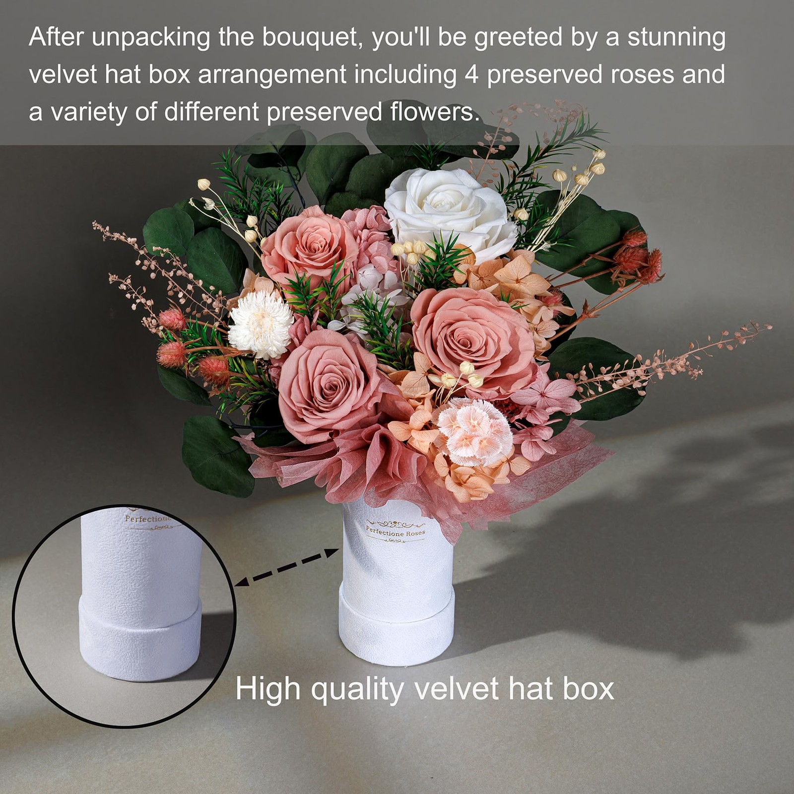 4 Roses Mixed Bouquet for Mother’s Day, Flowers for Delivery, Preserved Flowe…