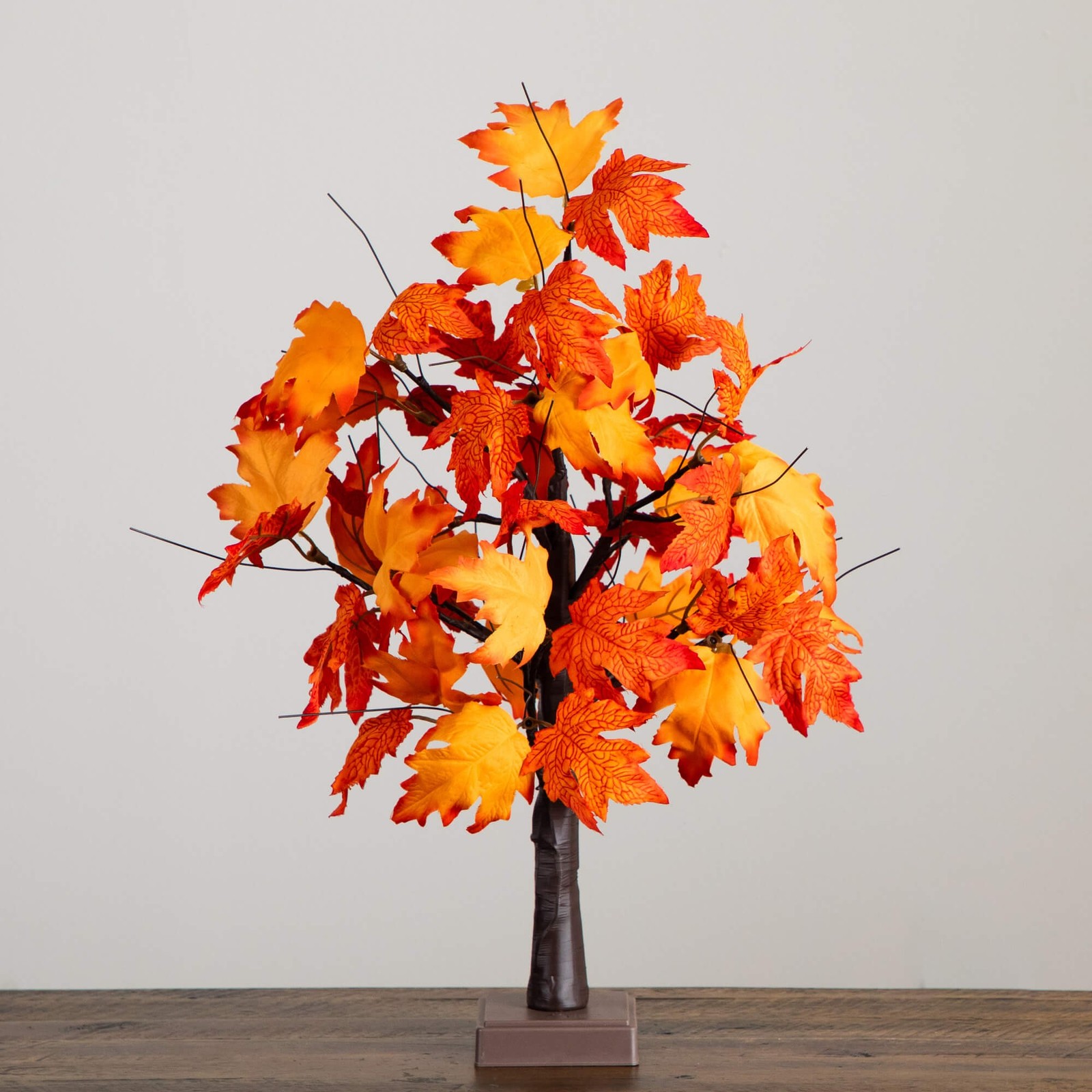 Nearly Natural 2ft Pre-Lit Bright Autumn Maple Fall Tree w/ 24 Warm White LED
