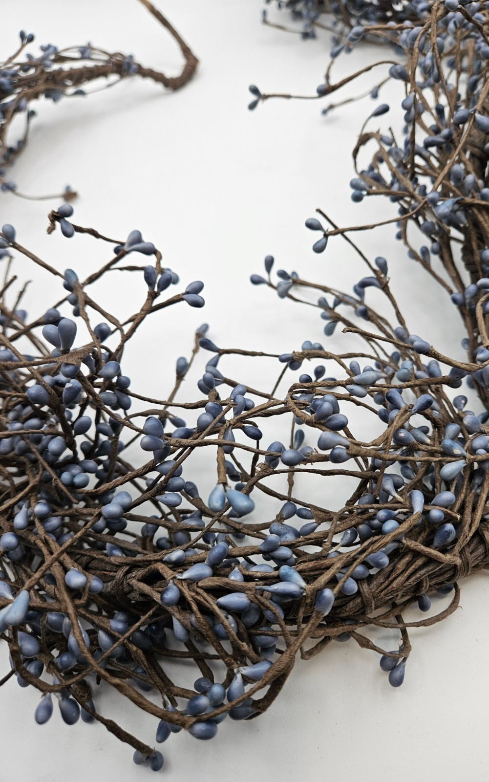 Country Blue Primitive Rustic Farmhouse Pip Berry Garland 48″