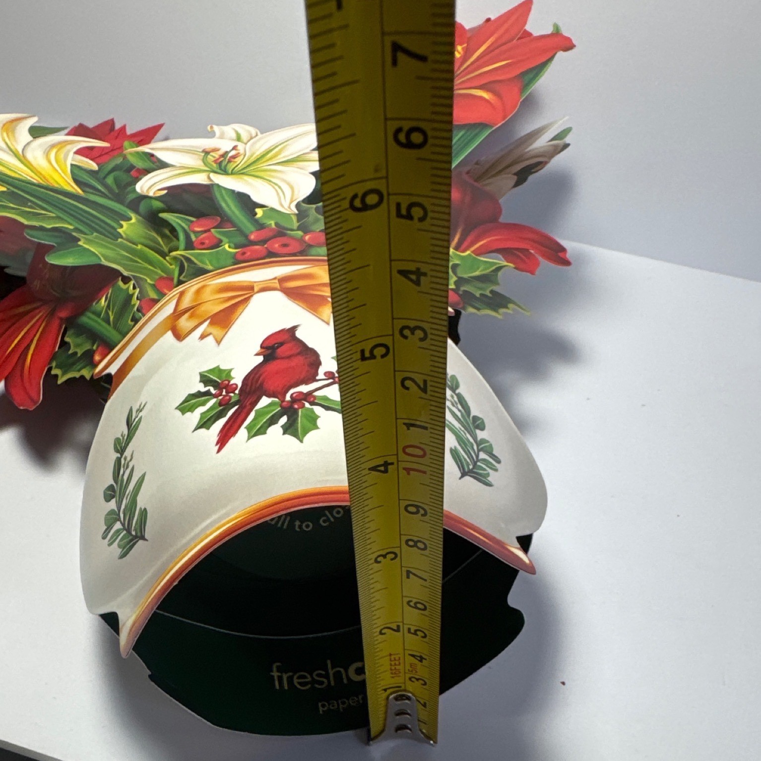 Freshcut Paper 3D Pop Up Flower Bouquets 2ct Red White Christmas Holiday Decor