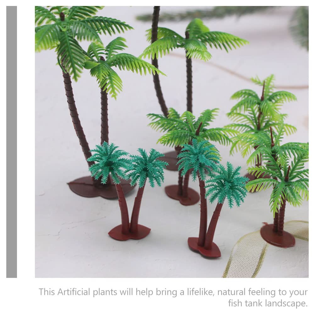 12Pcs Artificial Coconut Tree Model Set Miniature Palm Trees for Indoor Decor…