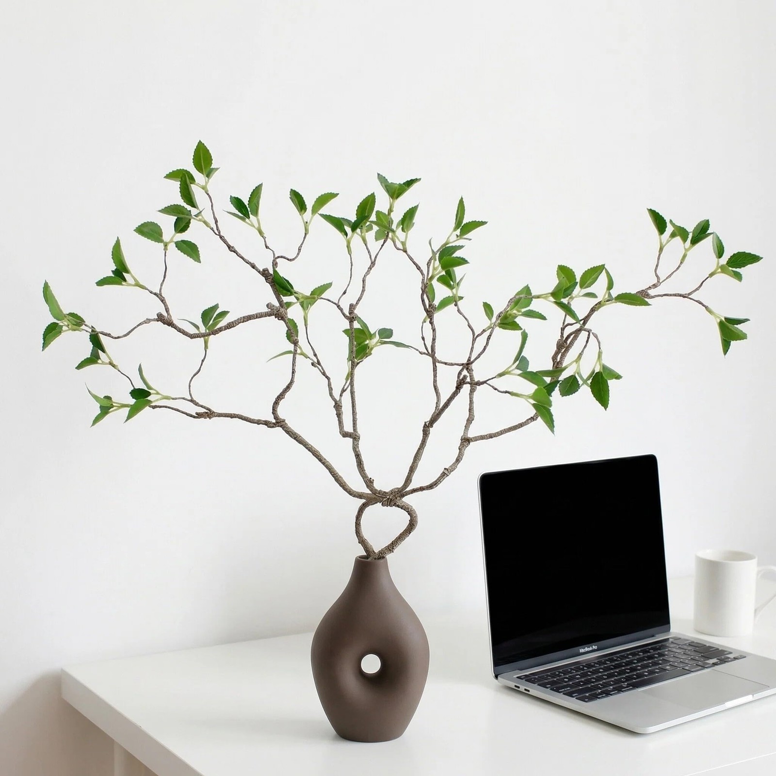 2pcs 30in Bendable artificial Greenery leaf stems vase center Faux Plants