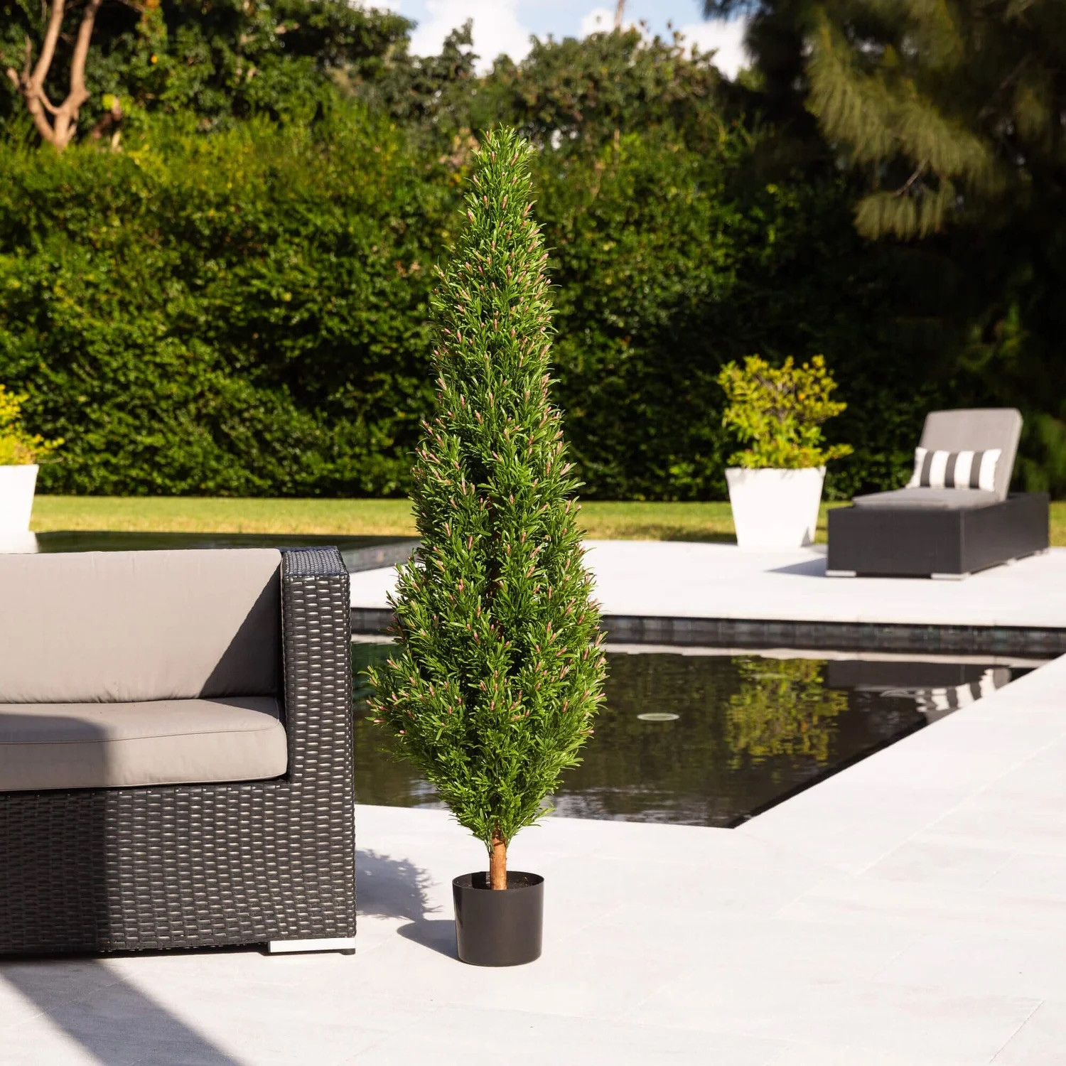 5’ UV Resistant Artificial Rosemary Cone Topiary Tree (Indoor/Outdoor)
