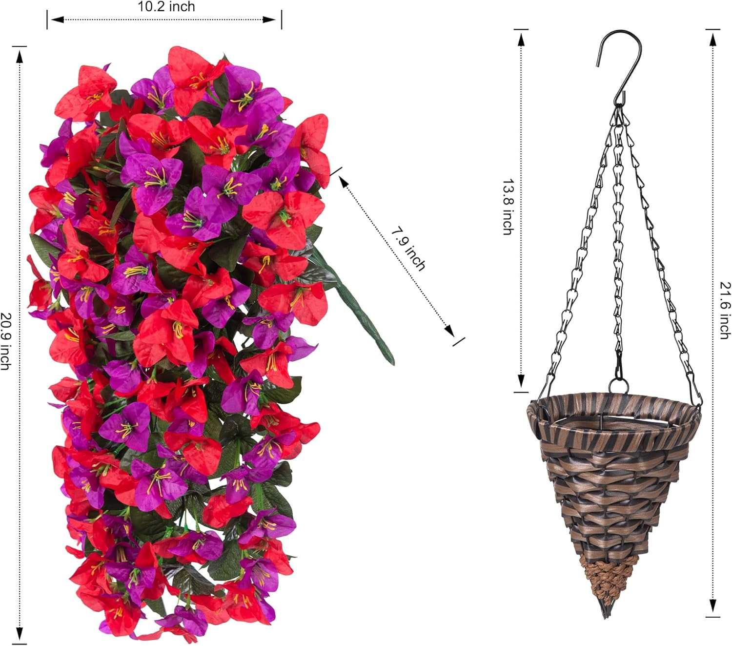UV Resistant Faux Bougainvillea Plants – 3PCS Silk Flowers for Outdoor Decor