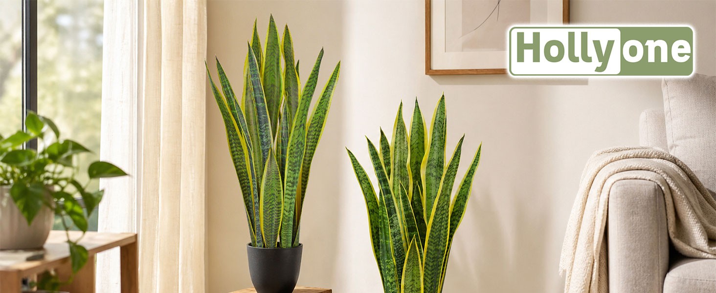 Artificial Snake Plant Potted, 28 Inch Faux Sansevieria Trifasciata Plants Large