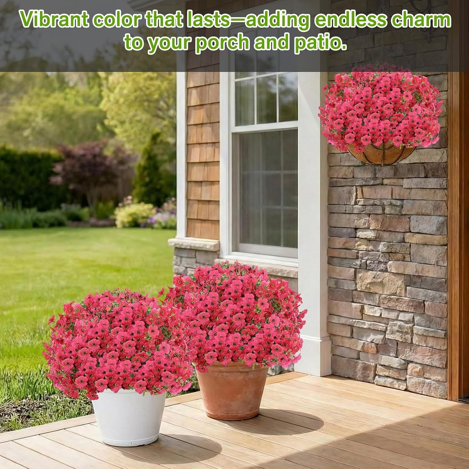 Flexible & Lifelong 13 Pcs Artificial Flowers – UV Resistant for Outdoor Delight