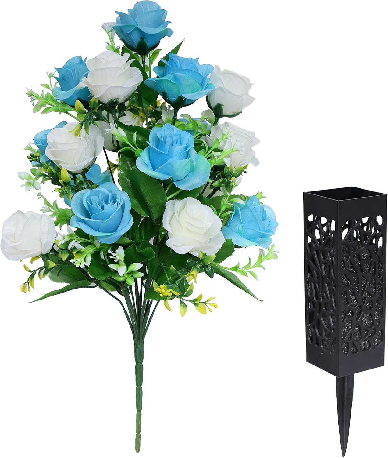 2 Sets Artificial Cemetery Flowers,Memorial Flowers,Beautiful Arrangements for H