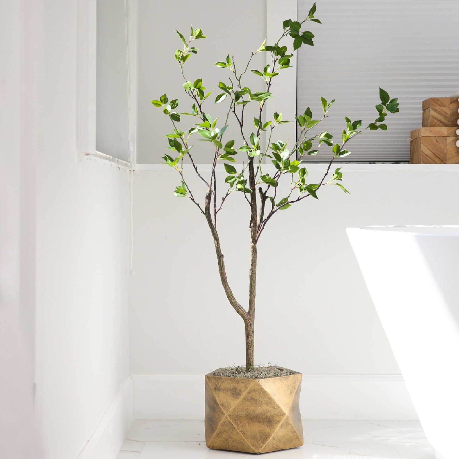 Nearly Natural 4ft Minimalist Citrus Artificial Tree in Green