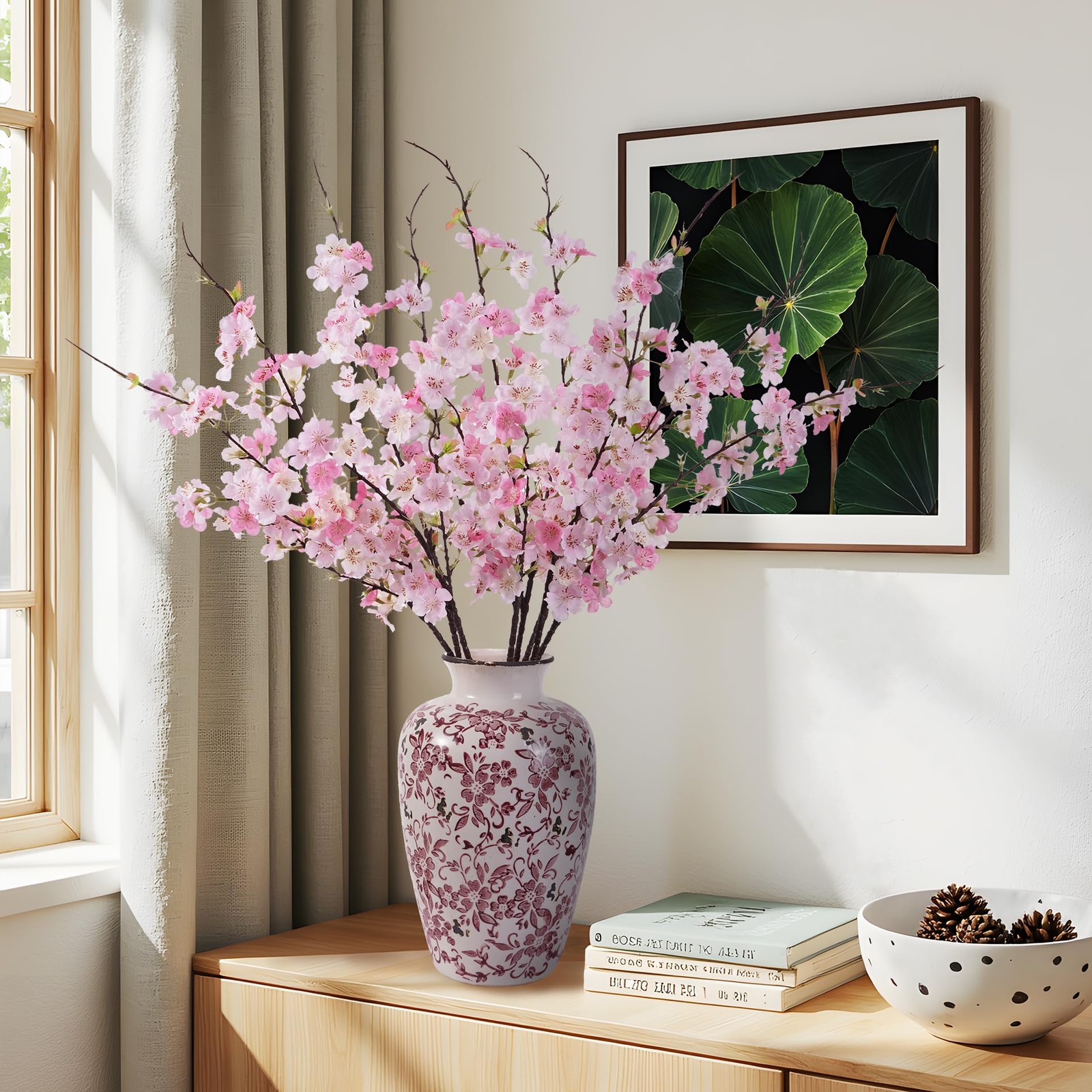Artificial Cherry Blossom Branches 27.6In Silk Cherry Blossom Branches Long S…