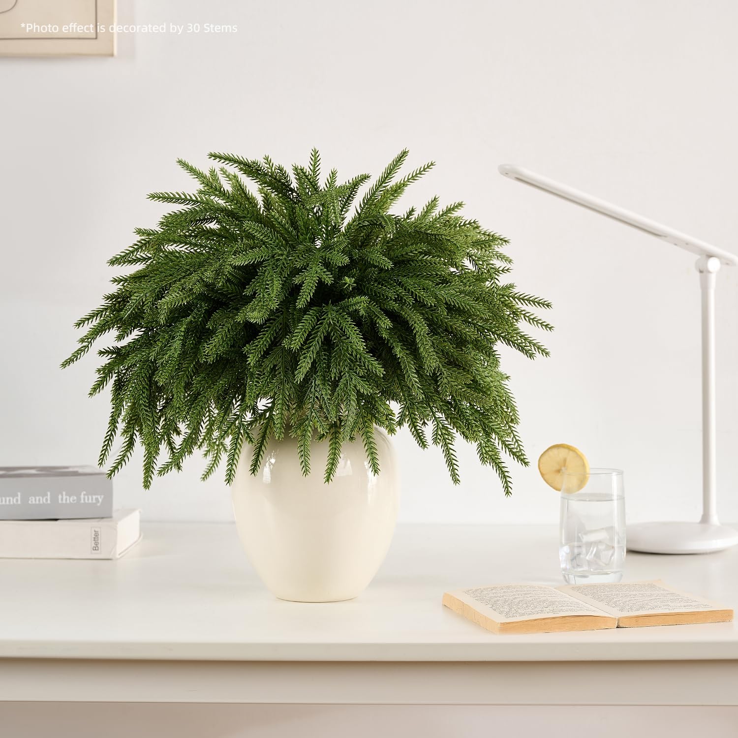 12Pcs 18” Norfolk Pine Stems Realistic, Lifelike Christmas Greenery Pine Bra…