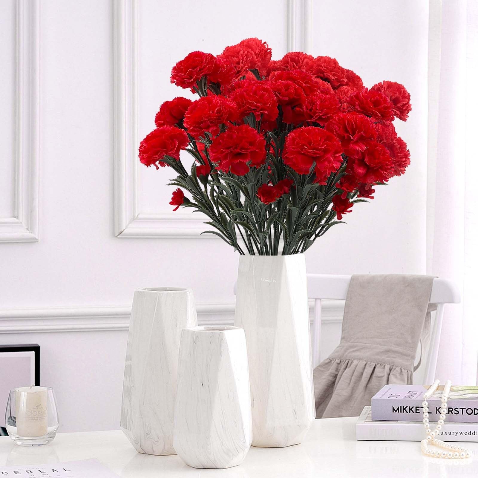 SNAIL GARDEN 28 Large Blooms Artificial Carnations Bulk with 28 Mini Blooms, …